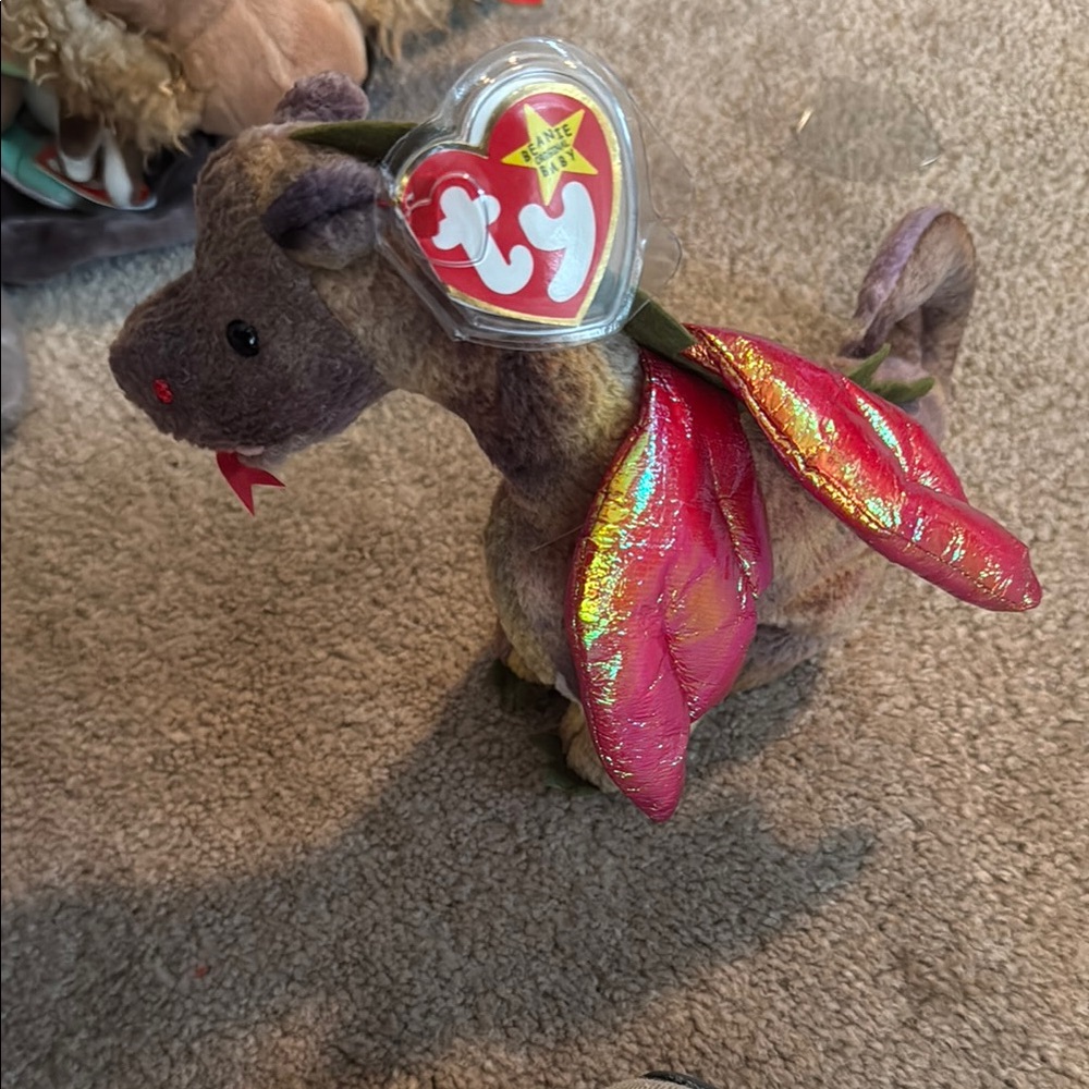 Plush Dragon with Red Wings